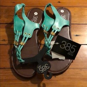NWT turquoise and gold sandal